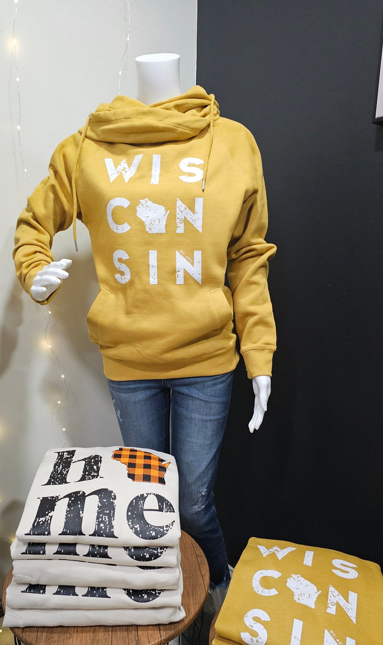 HOME Fall Plaid  [Women's Cowlneck Sweatshirt]