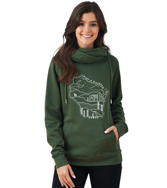 Made in WI [Women's Cowlneck Sweatshirt]