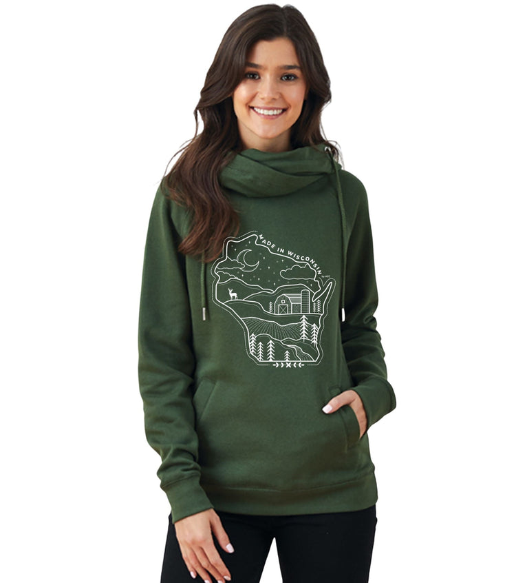 Made in WI [Women's Cowlneck Sweatshirt]