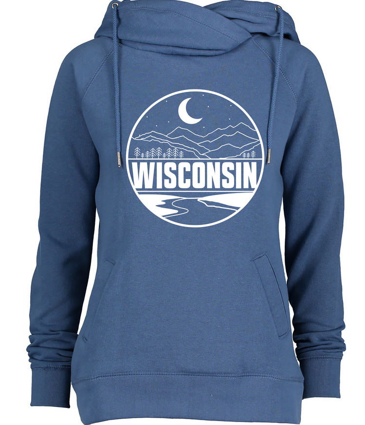 Wisconsin Water Nightfall [Women's Cowlneck Sweatshirt]