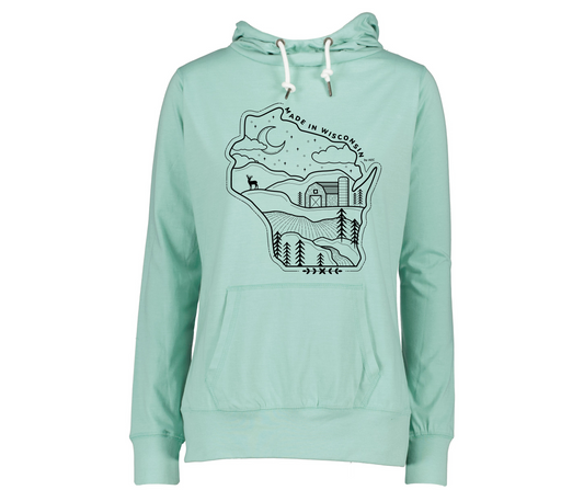 Made in WI [Light Weight Funnel Neck Sweatshirt]